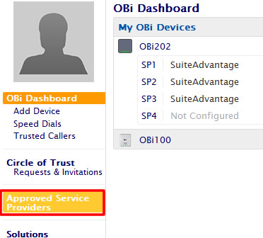 Go to Approved Service Providers in the left menu