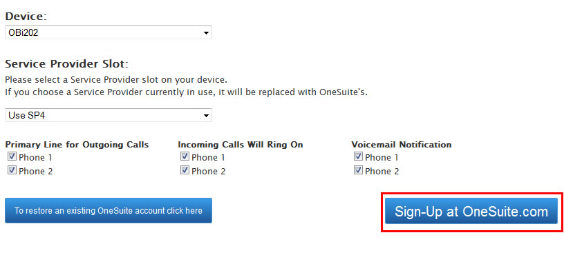 Sign up at OneSuite.com