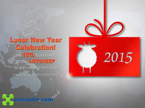 Happy Sheep Year Red Envelope 10% Bonus