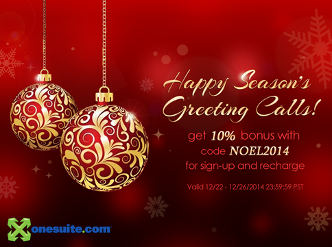 Happy Season's Greeting Calls: 10% Bonus Code