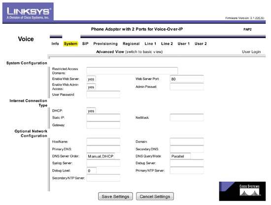 Linksys PAP2 Configuration1