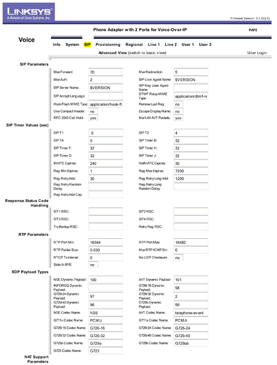 Linksys PAP2 Configuration2