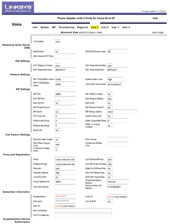 Linksys PAP2 Configuration5